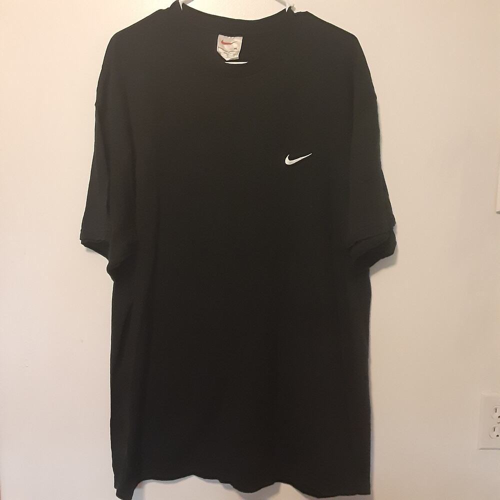 Vintage 90s Nike Swoosh Logo Black T-Shirt Size XL Made In USA Short Sleeve